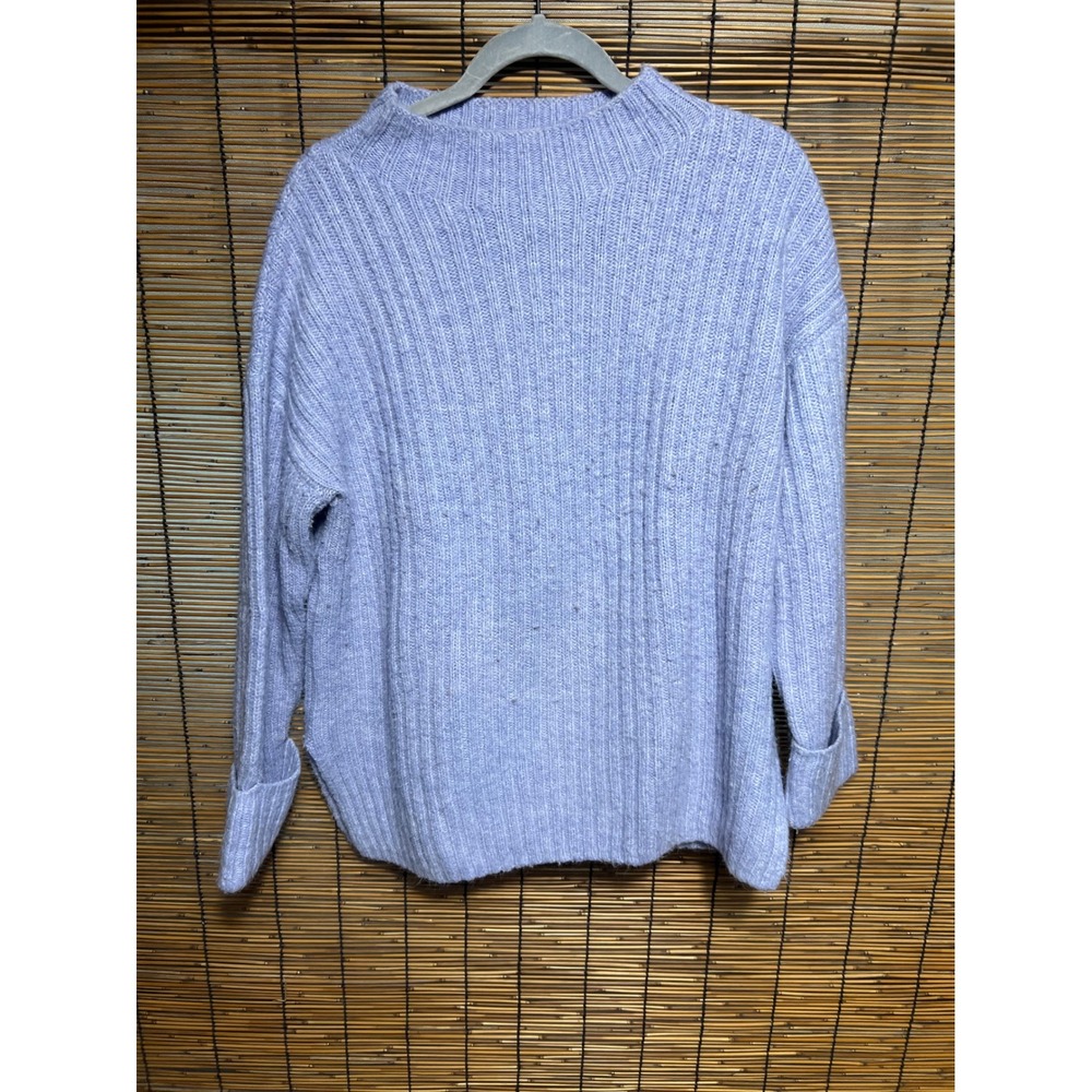 Old Navy Size M Tunic Sweater Light Purple Ribbed Mock Neck Knit